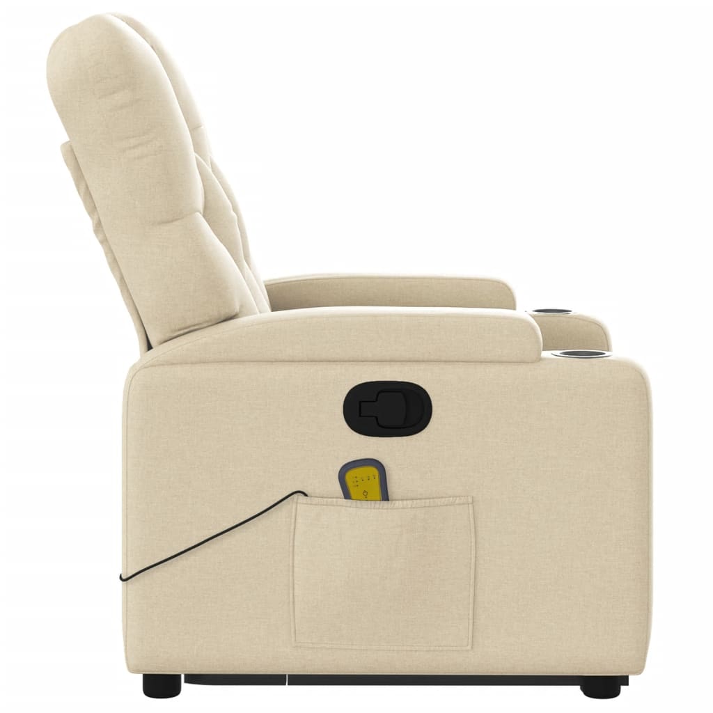 Sta-op-massagestoel verstelbaar stof crèmekleurig is nu te koop bij PeponiXL, paradijselijk wonen!