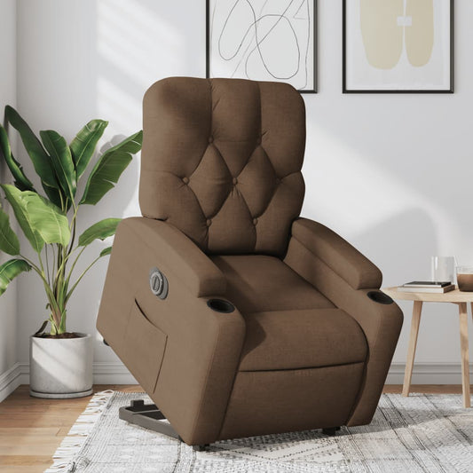 Sta-op-stoel elektrisch verstelbaar stof bruin is nu te koop bij PeponiXL, paradijselijk wonen!