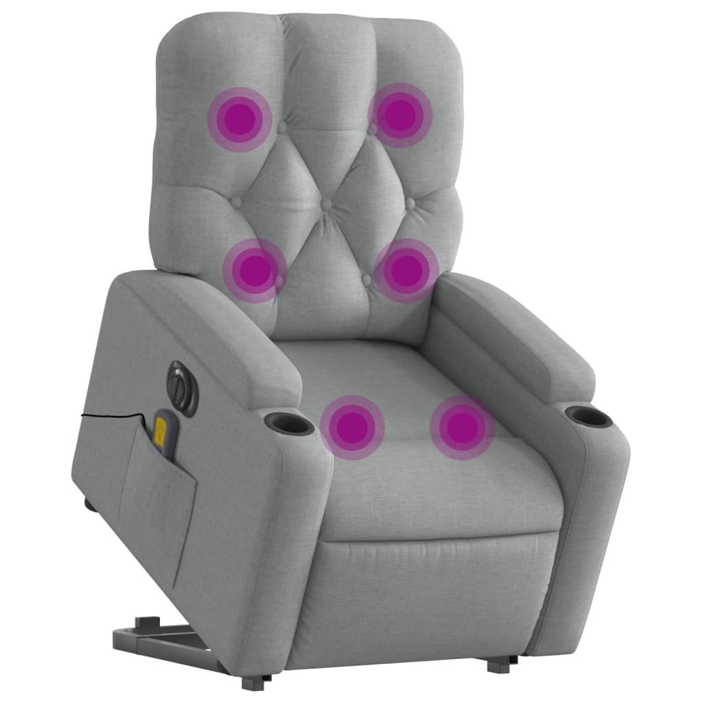 Sta-op-massagestoel elektrisch verstelbaar stof lichtgrijs is nu te koop bij PeponiXL, paradijselijk wonen!