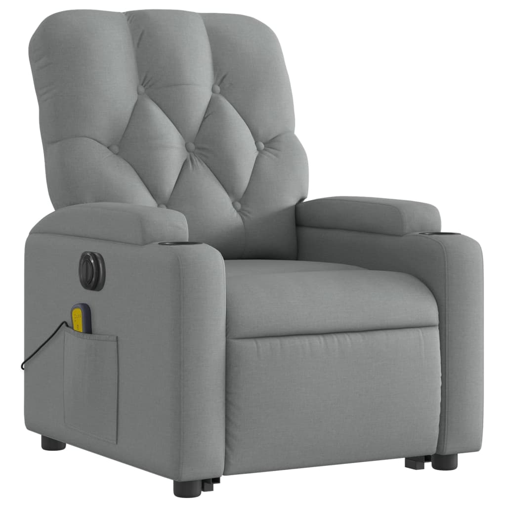 Sta-op-massagestoel elektrisch verstelbaar stof lichtgrijs is nu te koop bij PeponiXL, paradijselijk wonen!