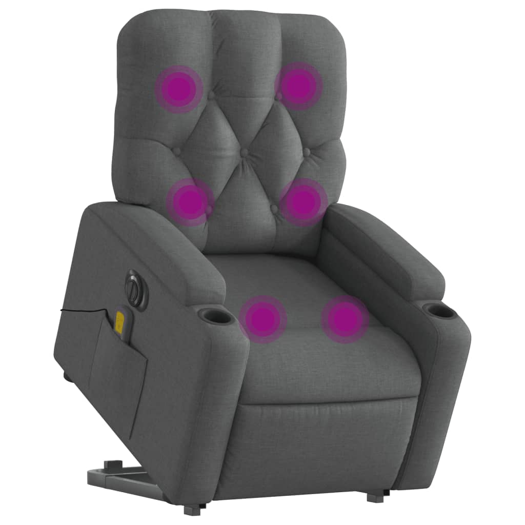 Sta-op-massagestoel elektrisch verstelbaar stof donkergrijs is nu te koop bij PeponiXL, paradijselijk wonen!