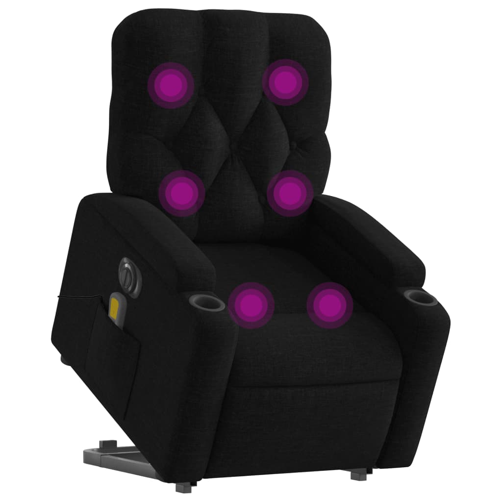 Sta-op-massagestoel elektrisch verstelbaar stof zwart is nu te koop bij PeponiXL, paradijselijk wonen!