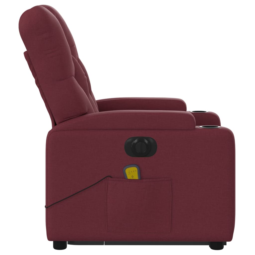Sta-op-massagestoel elektrisch verstelbaar stof wijnrood is nu te koop bij PeponiXL, paradijselijk wonen!