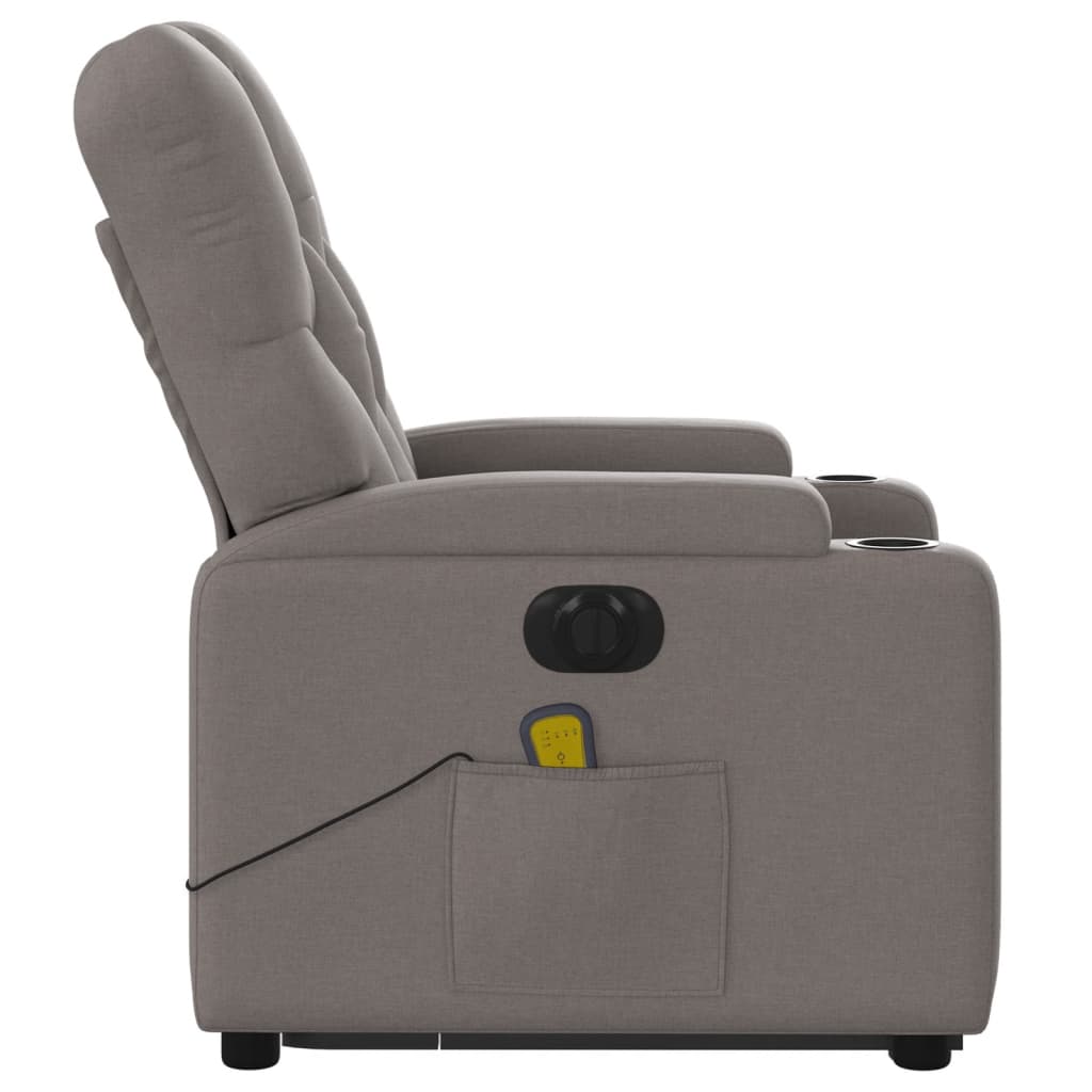 Sta-op-massagestoel elektrisch verstelbaar stof taupe is nu te koop bij PeponiXL, paradijselijk wonen!