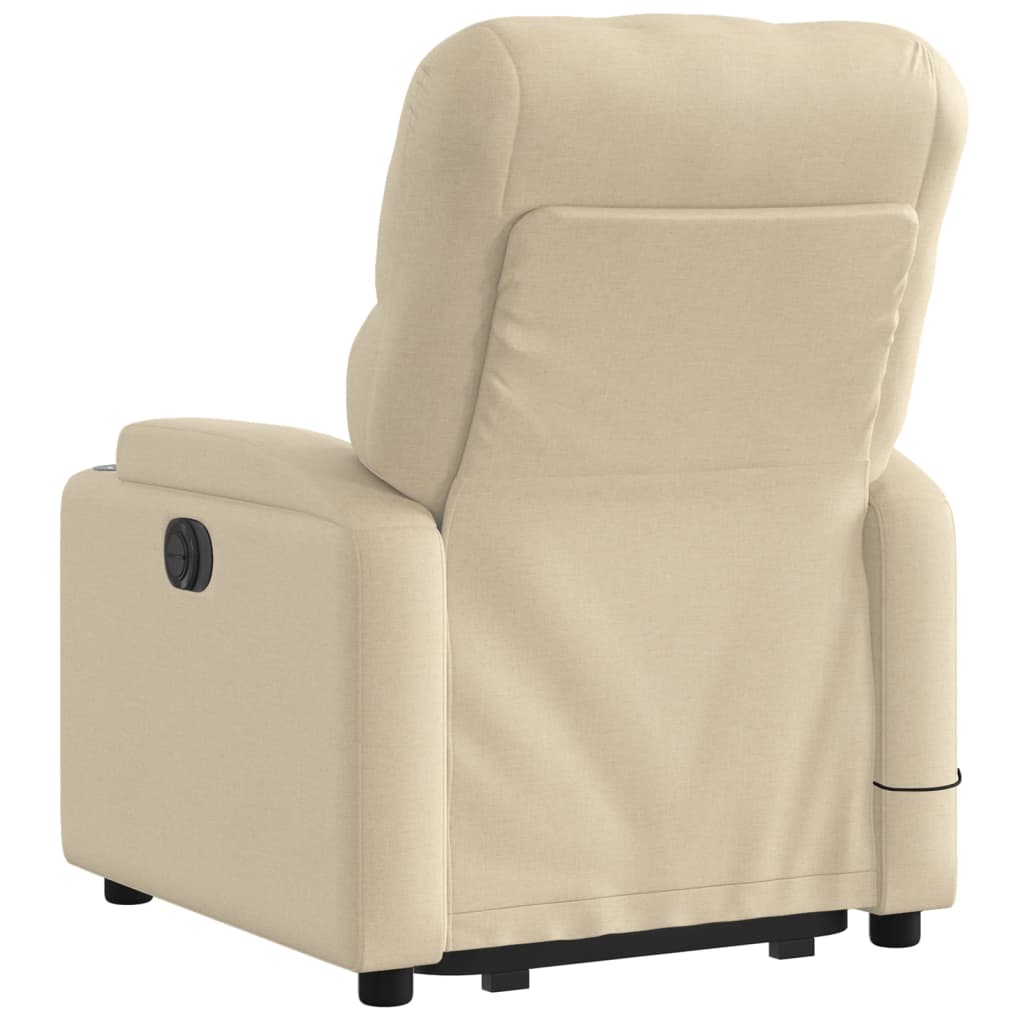 Sta-op-massagestoel elektrisch verstelbaar stof crèmekleurig is nu te koop bij PeponiXL, paradijselijk wonen!