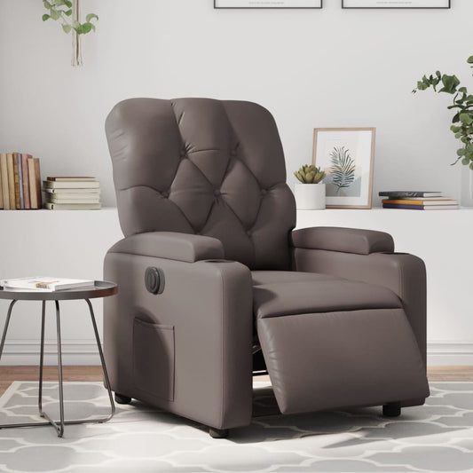 Fauteuil verstelbaar elektrisch kunstleer bruin is nu te koop bij PeponiXL, paradijselijk wonen!