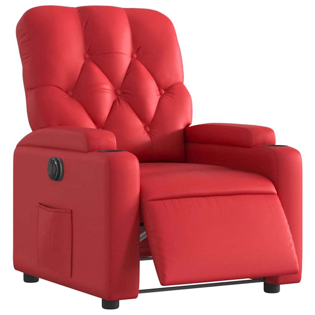 Fauteuil verstelbaar elektrisch kunstleer rood is nu te koop bij PeponiXL, paradijselijk wonen!