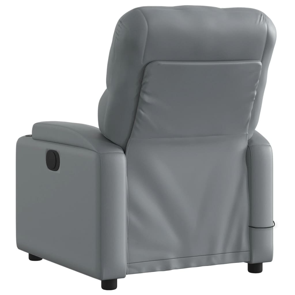 Massagestoel verstelbaar elektrisch kunstleer grijs is nu te koop bij PeponiXL, paradijselijk wonen!