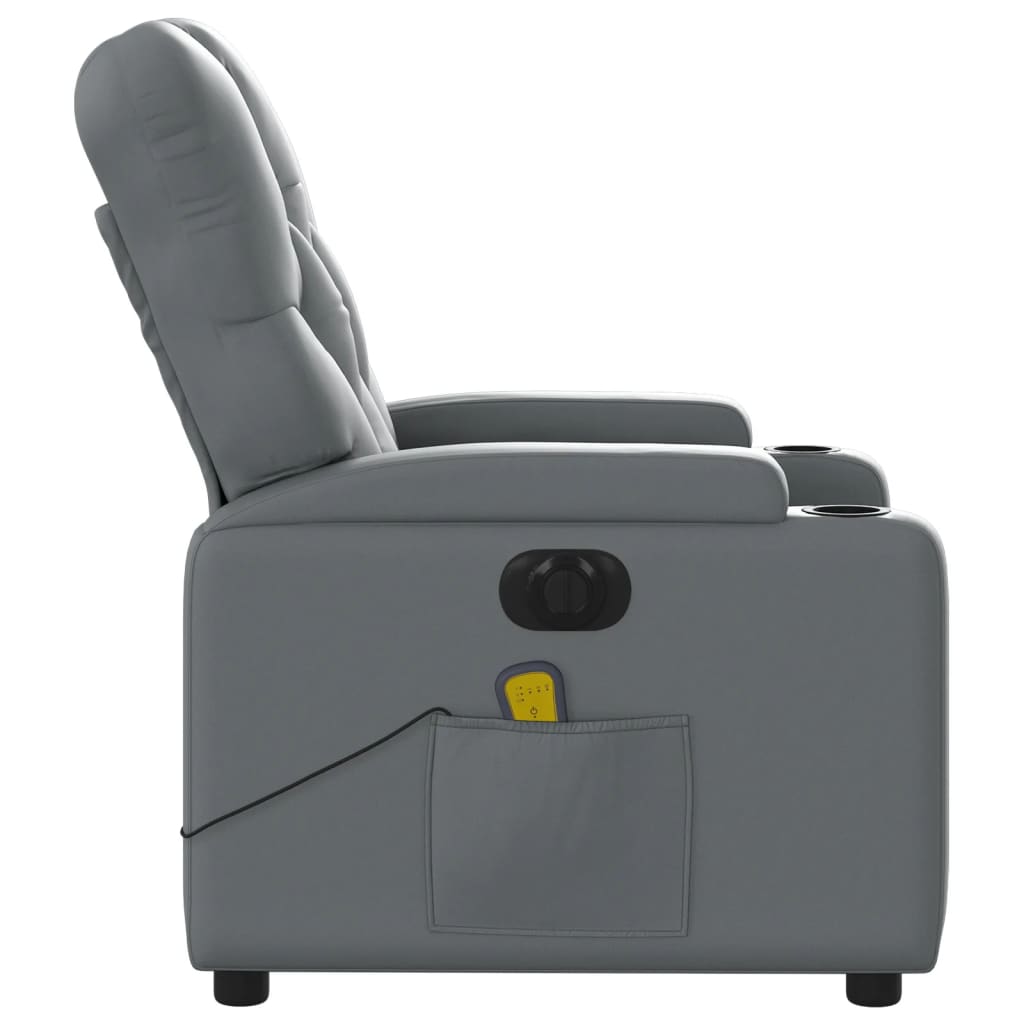 Massagestoel verstelbaar elektrisch kunstleer grijs is nu te koop bij PeponiXL, paradijselijk wonen!