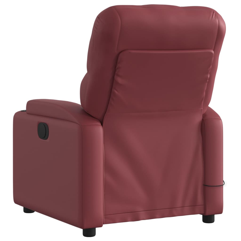 Massagestoel verstelbaar elektrisch kunstleer wijnrood is nu te koop bij PeponiXL, paradijselijk wonen!