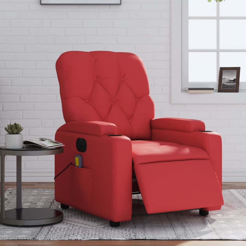 Massagestoel verstelbaar elektrisch kunstleer rood is nu te koop bij PeponiXL, paradijselijk wonen!