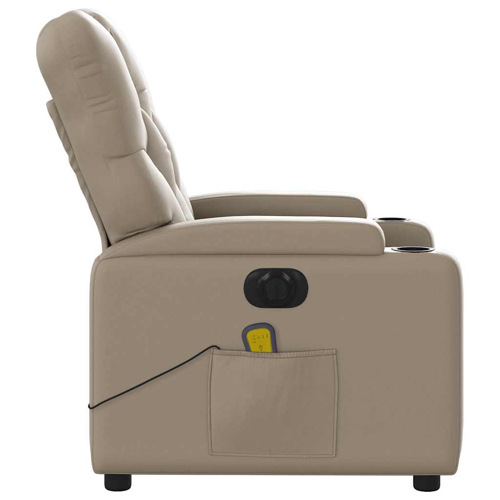 Massagestoel verstelbaar elektrisch kunstleer cappuccinokleurig is nu te koop bij PeponiXL, paradijselijk wonen!