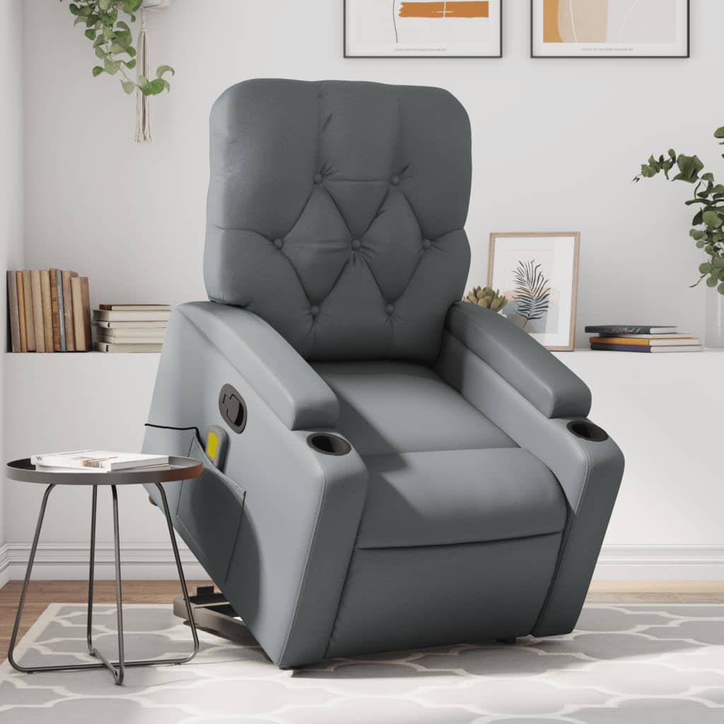 Sta-op-massagestoel verstelbaar kunstleer grijs is nu te koop bij PeponiXL, paradijselijk wonen!