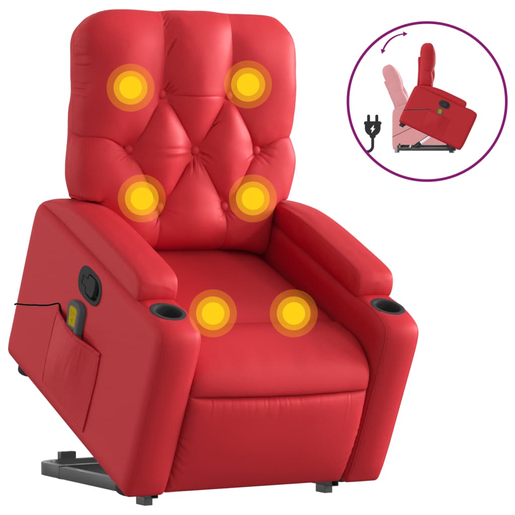 Sta-op-massagestoel verstelbaar kunstleer rood is nu te koop bij PeponiXL, paradijselijk wonen!