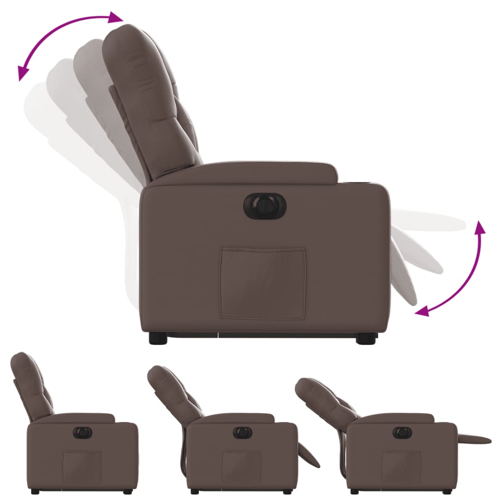 Sta-op-stoel elektrisch kunstleer bruin is nu te koop bij PeponiXL, paradijselijk wonen!