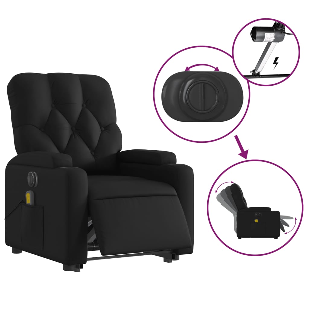 Sta-op-massagestoel elektrisch kunstleer zwart is nu te koop bij PeponiXL, paradijselijk wonen!