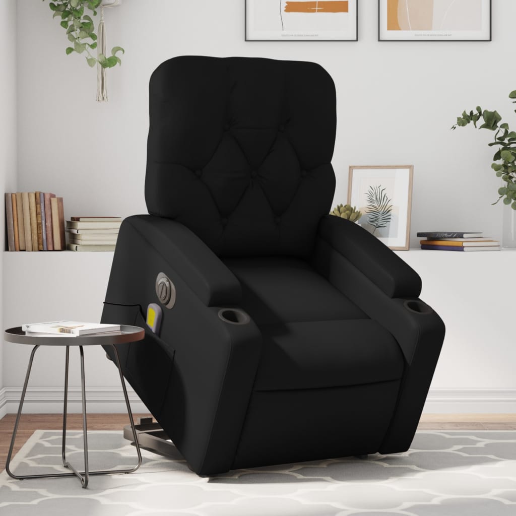 Sta-op-massagestoel elektrisch kunstleer zwart is nu te koop bij PeponiXL, paradijselijk wonen!