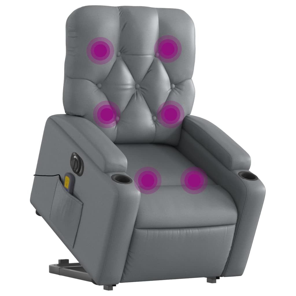 Sta-op-massagestoel elektrisch kunstleer grijs is nu te koop bij PeponiXL, paradijselijk wonen!