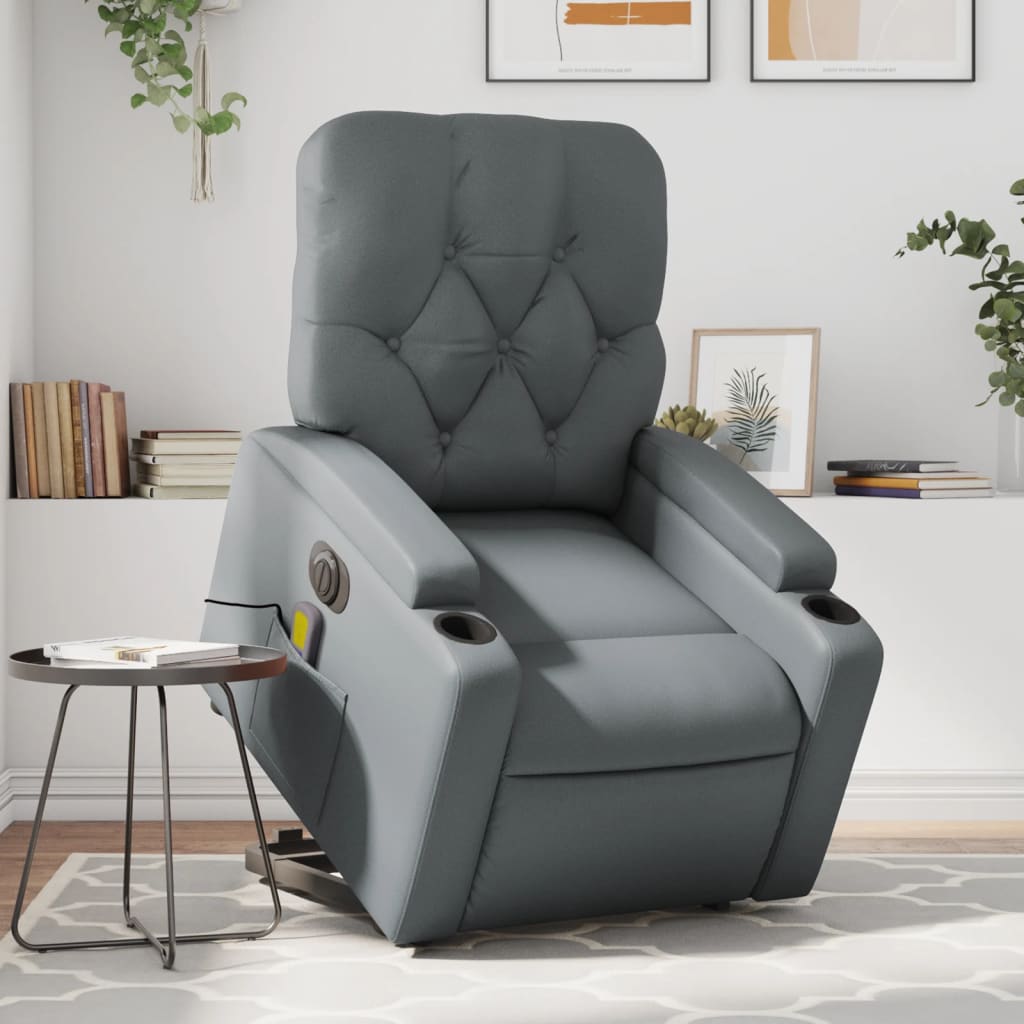 Sta-op-massagestoel elektrisch kunstleer grijs is nu te koop bij PeponiXL, paradijselijk wonen!