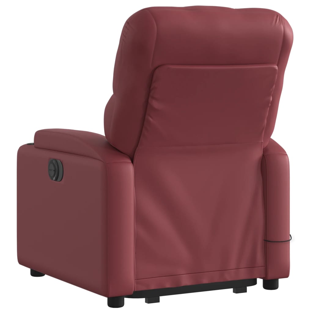 Sta-op-massagestoel elektrisch kunstleer wijnrood is nu te koop bij PeponiXL, paradijselijk wonen!