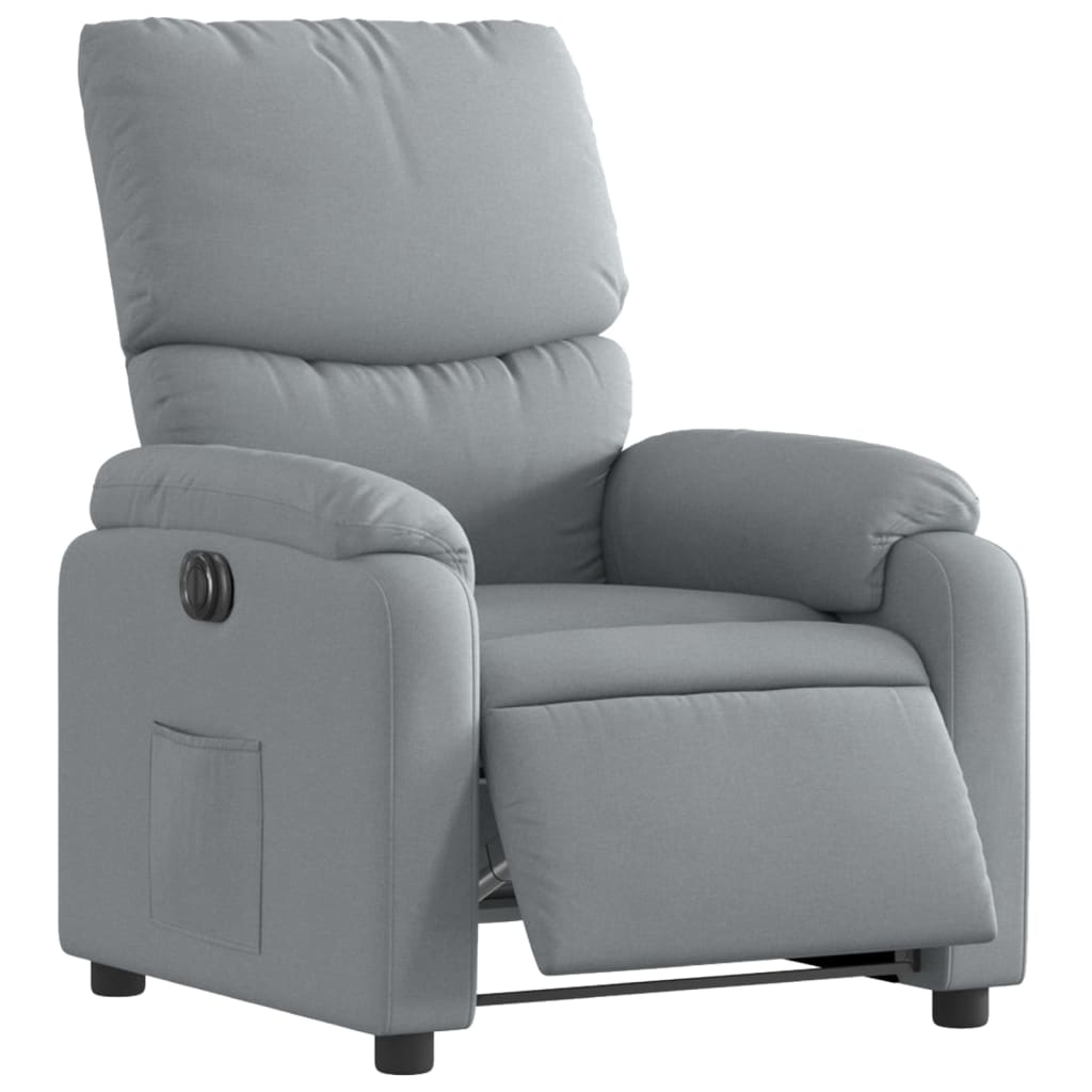 Fauteuil elektrisch verstelbaar stof lichtgrijs is nu te koop bij PeponiXL, paradijselijk wonen!