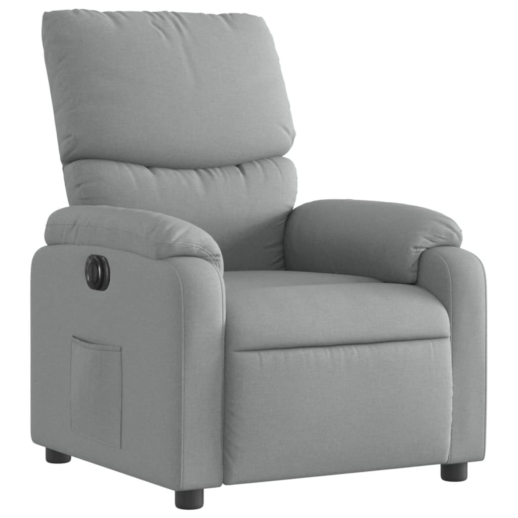 Fauteuil elektrisch verstelbaar stof lichtgrijs is nu te koop bij PeponiXL, paradijselijk wonen!
