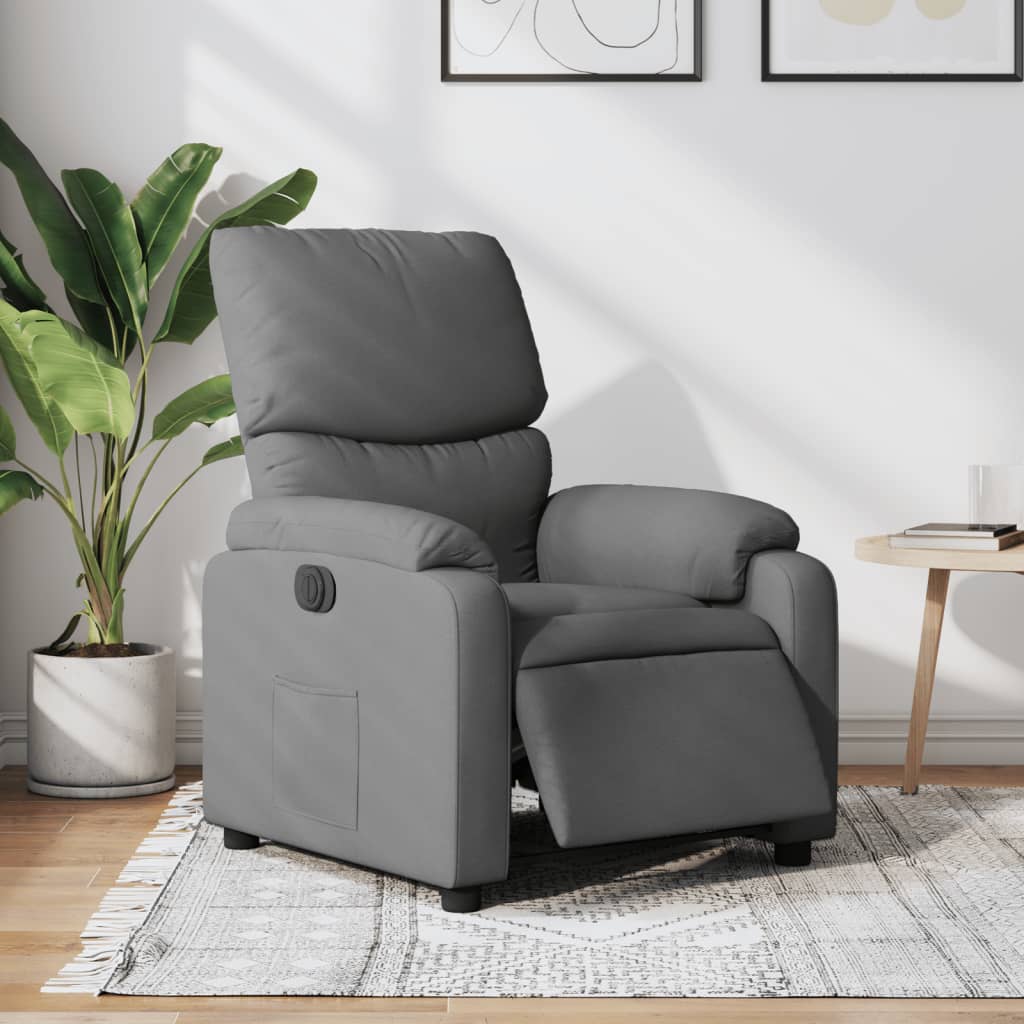 Fauteuil elektrisch verstelbaar stof donkergrijs is nu te koop bij PeponiXL, paradijselijk wonen!