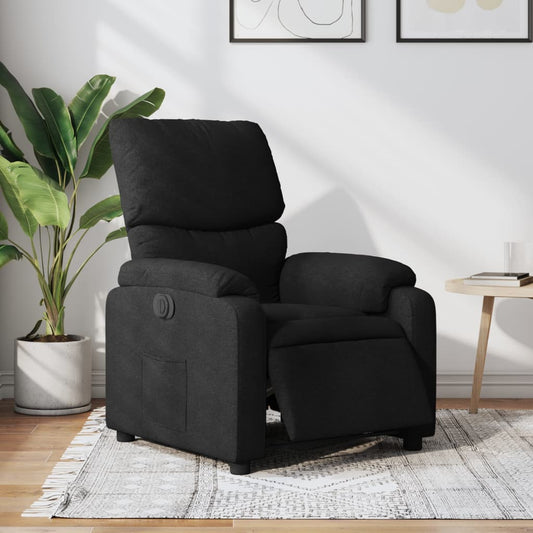 Fauteuil verstelbaar elektrisch stof zwart is nu te koop bij PeponiXL, paradijselijk wonen!