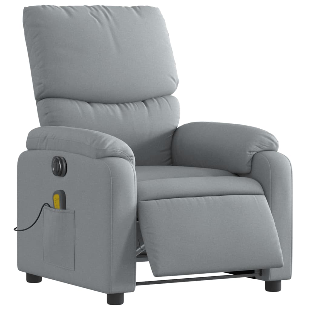 Massagestoel elektrisch verstelbaar stof lichtgrijs is nu te koop bij PeponiXL, paradijselijk wonen!