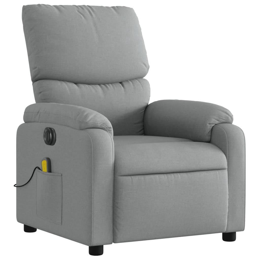 Massagestoel elektrisch verstelbaar stof lichtgrijs is nu te koop bij PeponiXL, paradijselijk wonen!