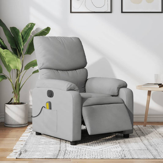 Massagestoel elektrisch verstelbaar stof lichtgrijs is nu te koop bij PeponiXL, paradijselijk wonen!
