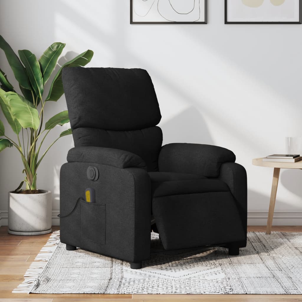 Massagestoel elektrisch verstelbaar stof zwart is nu te koop bij PeponiXL, paradijselijk wonen!
