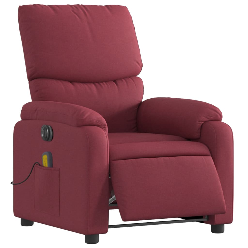 Massagestoel elektrisch verstelbaar stof wijnrood is nu te koop bij PeponiXL, paradijselijk wonen!