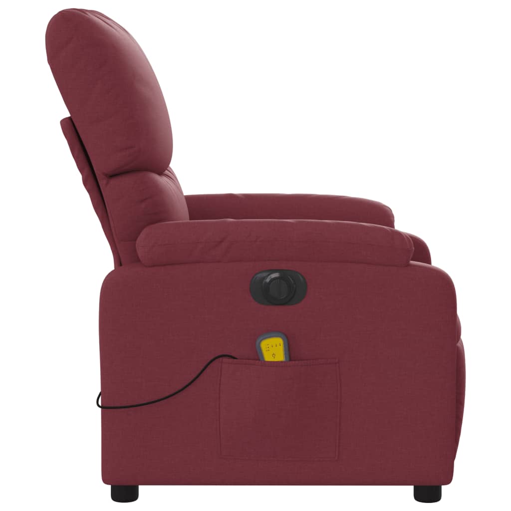 Massagestoel elektrisch verstelbaar stof wijnrood is nu te koop bij PeponiXL, paradijselijk wonen!