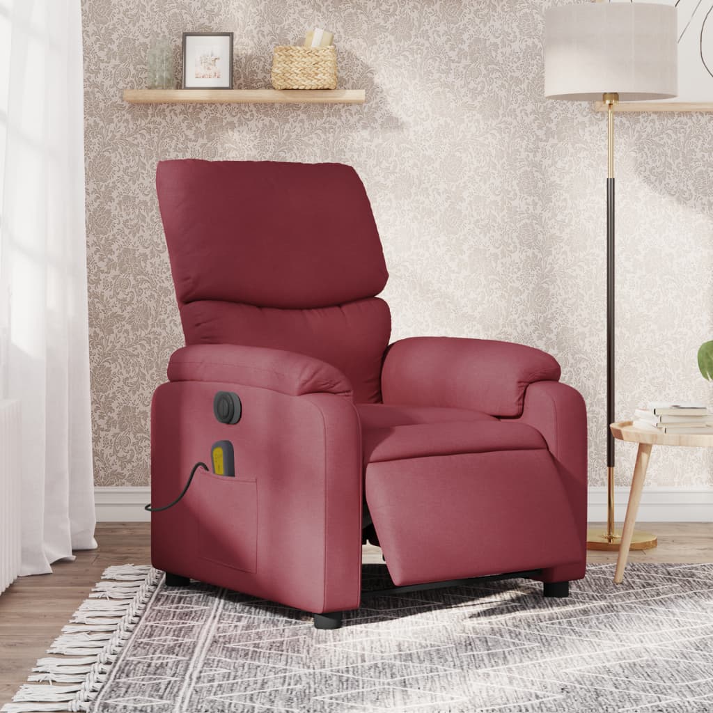 Massagestoel elektrisch verstelbaar stof wijnrood is nu te koop bij PeponiXL, paradijselijk wonen!