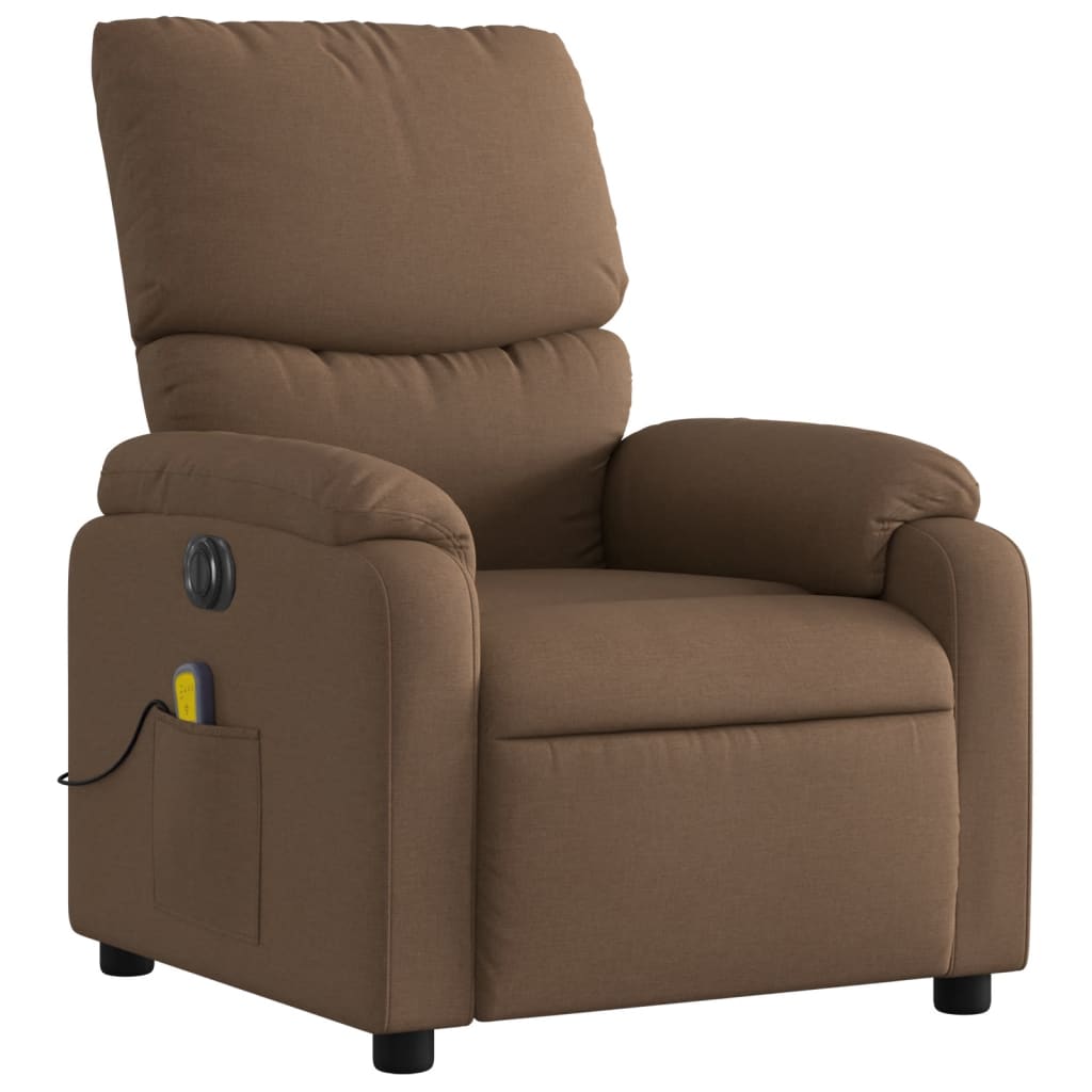 Massagestoel elektrisch verstelbaar stof bruin is nu te koop bij PeponiXL, paradijselijk wonen!