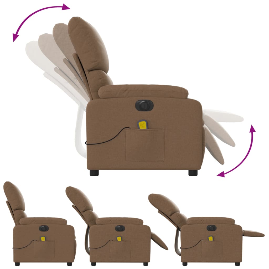 Massagestoel elektrisch verstelbaar stof bruin is nu te koop bij PeponiXL, paradijselijk wonen!