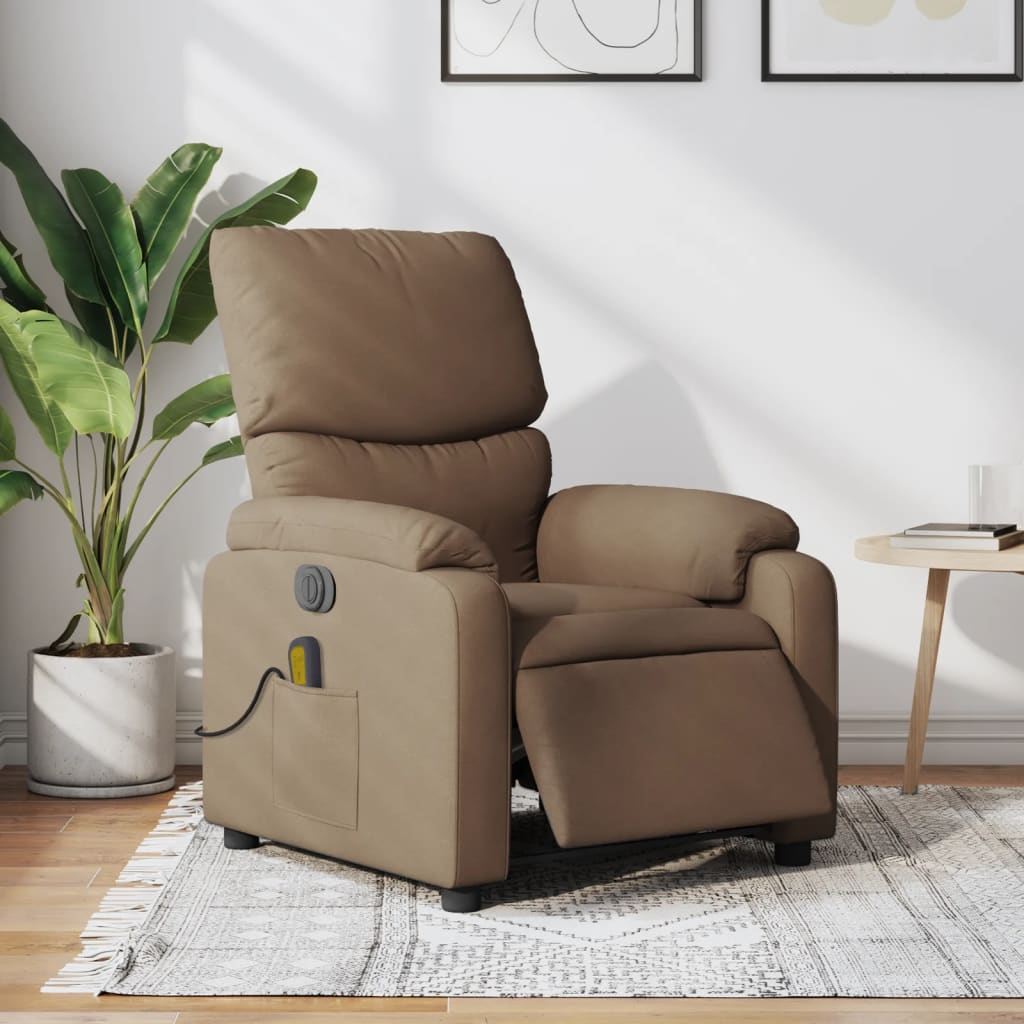 Massagestoel elektrisch verstelbaar stof bruin is nu te koop bij PeponiXL, paradijselijk wonen!