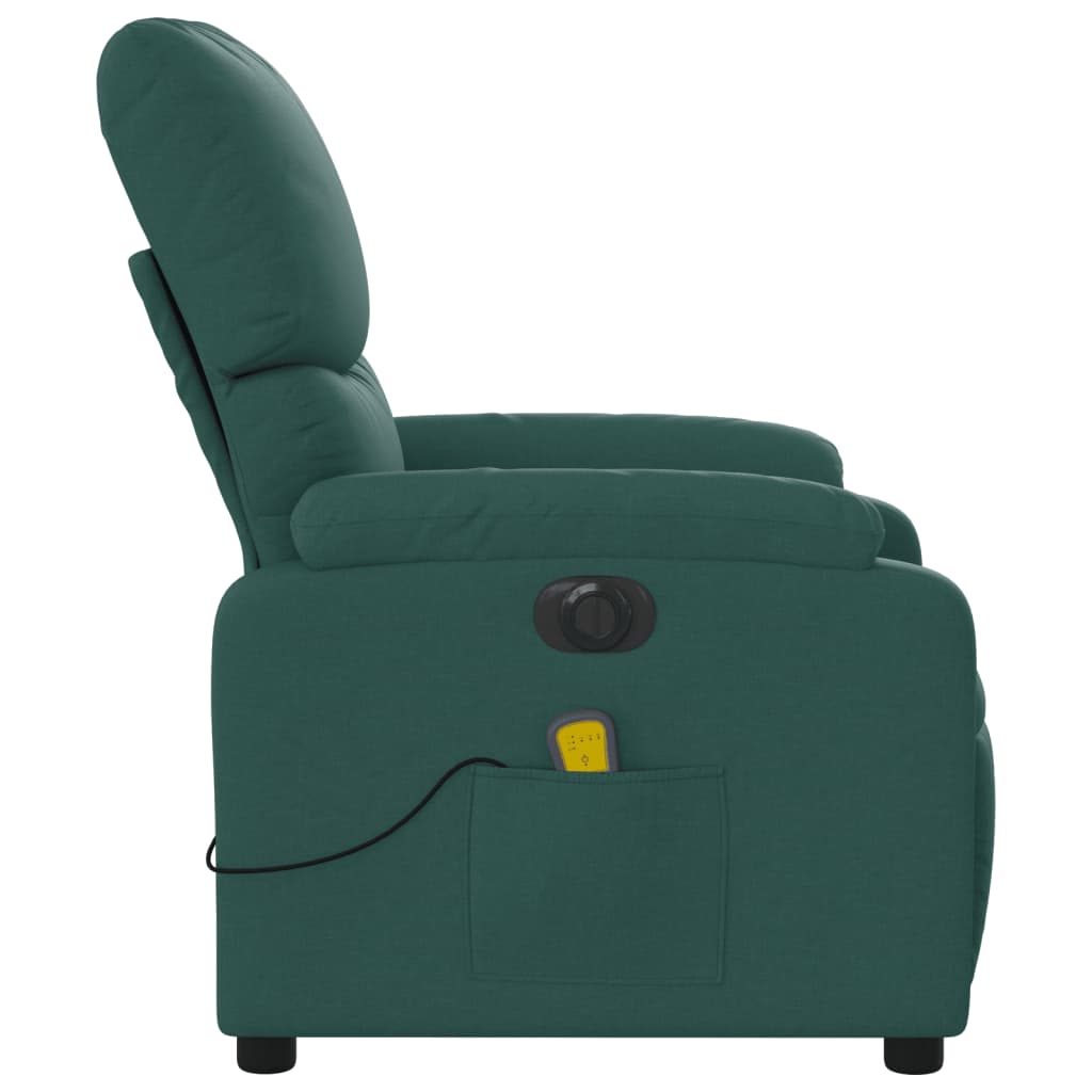 Massagestoel elektrisch verstelbaar stof donkergroen is nu te koop bij PeponiXL, paradijselijk wonen!