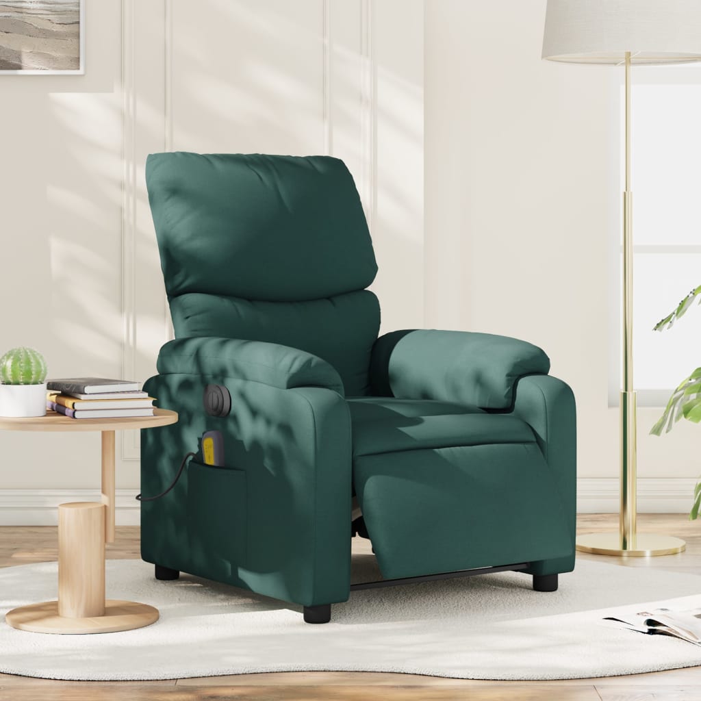 Massagestoel elektrisch verstelbaar stof donkergroen is nu te koop bij PeponiXL, paradijselijk wonen!