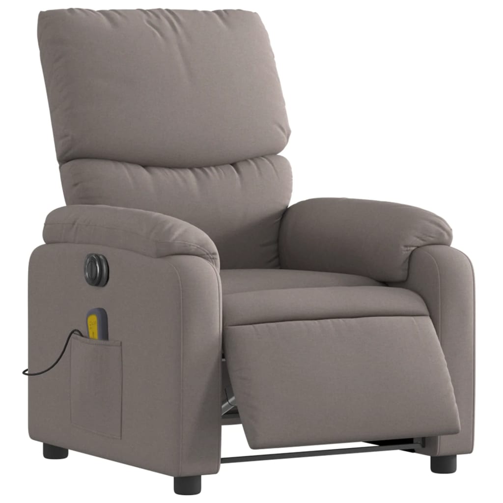 Massagestoel elektrisch verstelbaar stof taupe is nu te koop bij PeponiXL, paradijselijk wonen!