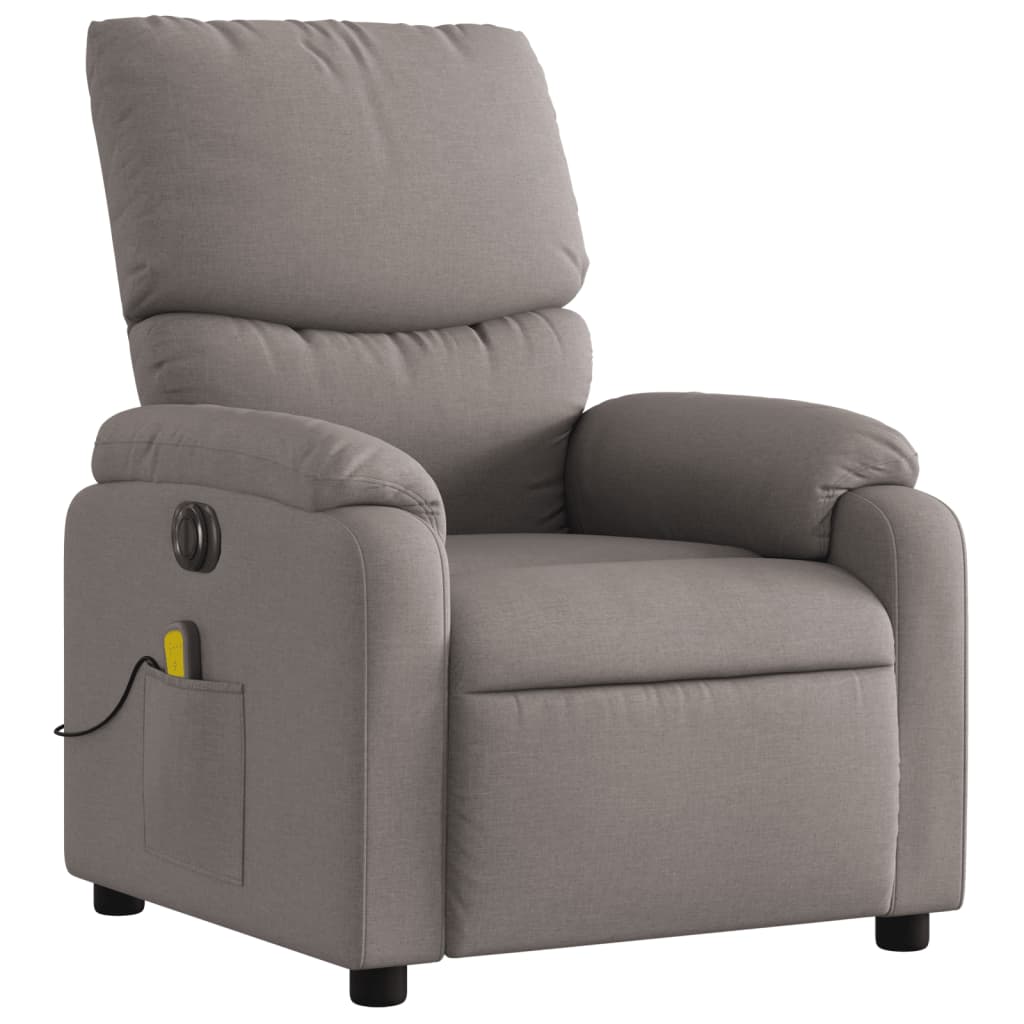Massagestoel elektrisch verstelbaar stof taupe is nu te koop bij PeponiXL, paradijselijk wonen!