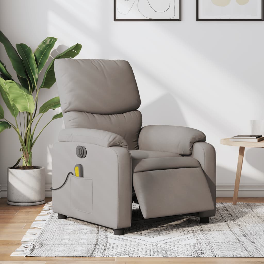 Massagestoel elektrisch verstelbaar stof taupe is nu te koop bij PeponiXL, paradijselijk wonen!