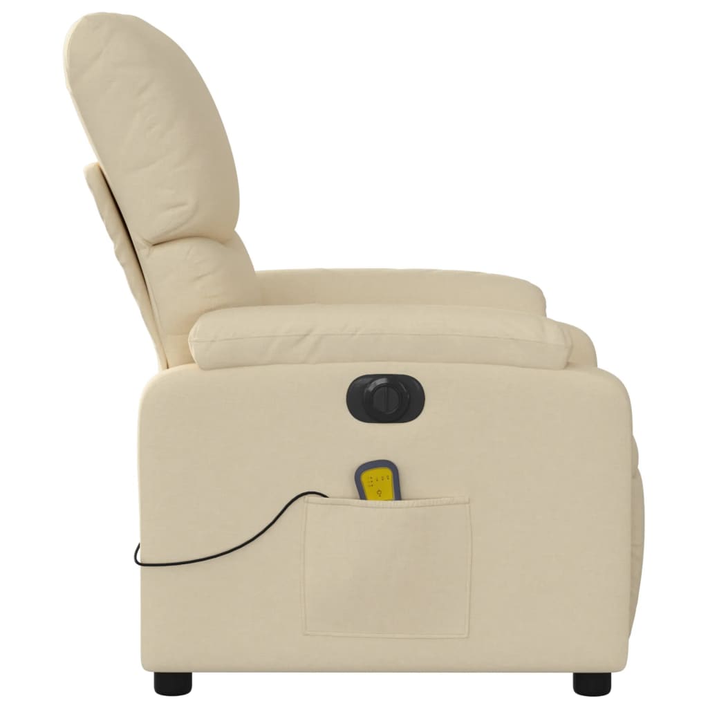 Massagestoel elektrisch verstelbaar stof crèmekleurig is nu te koop bij PeponiXL, paradijselijk wonen!