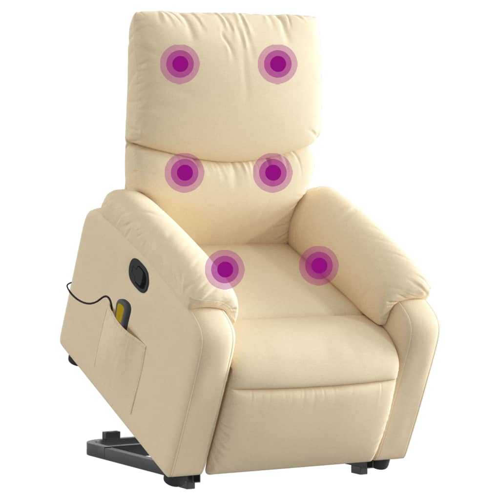 Sta-op-massagestoel verstelbaar stof crèmekleurig is nu te koop bij PeponiXL, paradijselijk wonen!