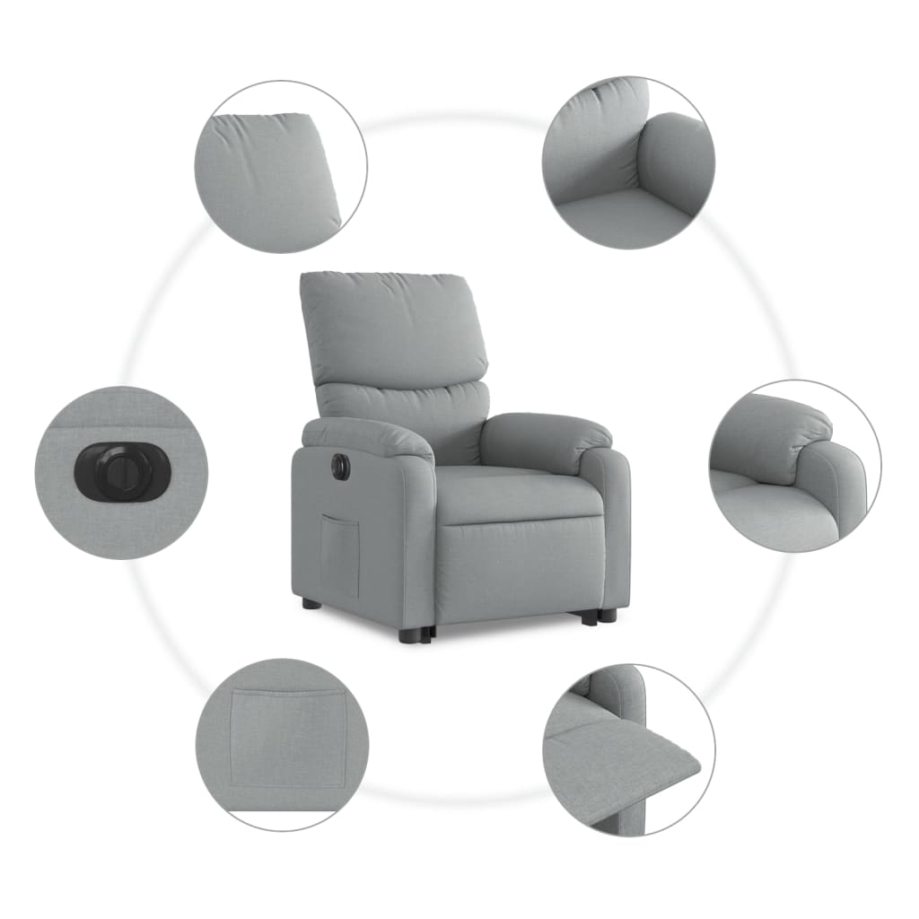 Sta-op-stoel elektrisch verstelbaar stof lichtgrijs is nu te koop bij PeponiXL, paradijselijk wonen!