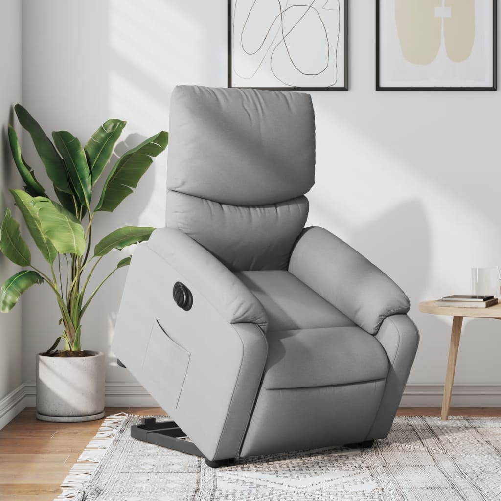 Sta-op-stoel elektrisch verstelbaar stof lichtgrijs is nu te koop bij PeponiXL, paradijselijk wonen!