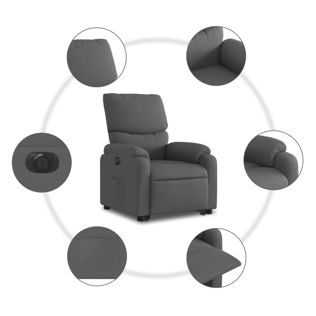 Sta-op-stoel elektrisch verstelbaar stof donkergrijs is nu te koop bij PeponiXL, paradijselijk wonen!