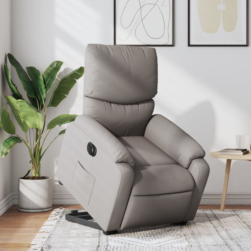Sta-op-stoel elektrisch verstelbaar stof taupe is nu te koop bij PeponiXL, paradijselijk wonen!