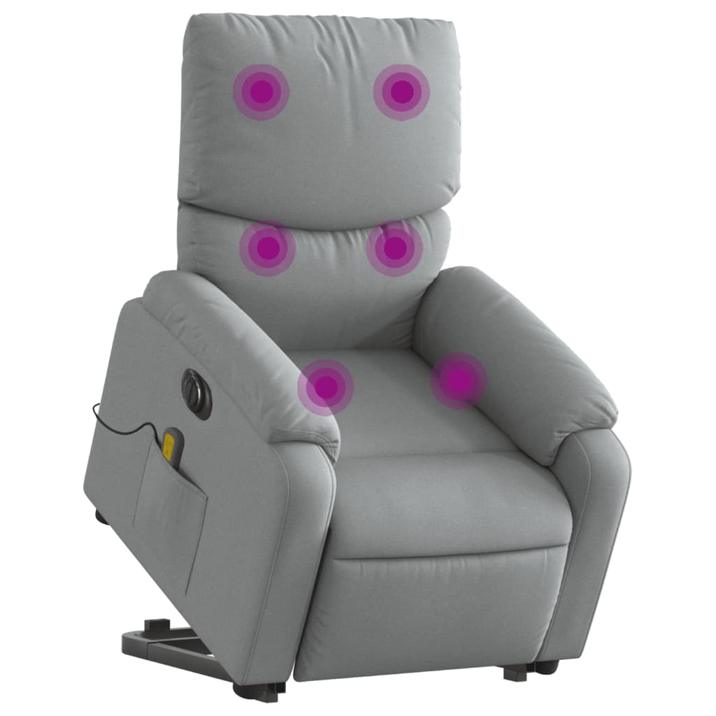 Sta-op-massagestoel elektrisch verstelbaar stof lichtgrijs is nu te koop bij PeponiXL, paradijselijk wonen!